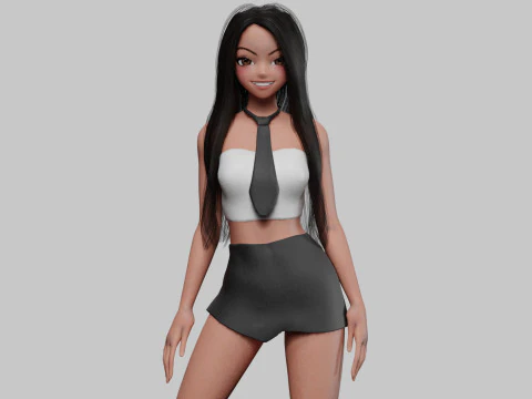 Anime stylized girl V24189 3D Model