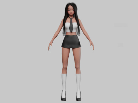 Anime stylized girl V24189 3D Model