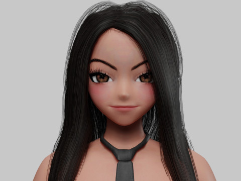 Anime stylized girl V24189 3D Model