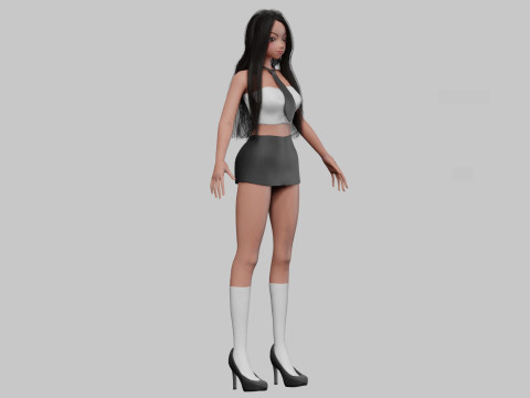Anime stylized girl V24189 3D Model