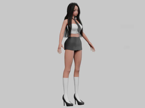 Anime stylized girl V24189 3D Model