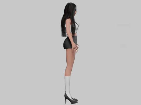 Anime stylized girl V24189 3D Model