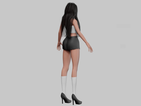 Anime stylized girl V24189 3D Model