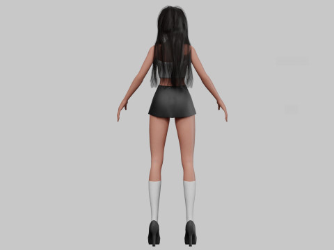 Anime stylized girl V24189 3D Model