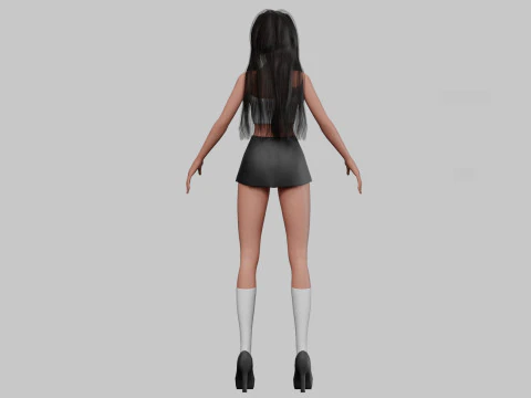 Anime stylized girl V24189 3D Model