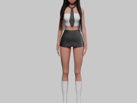 Anime stylized girl V24189 3D Model