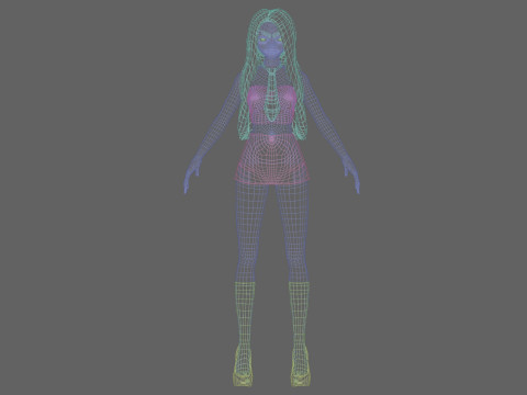 Anime stylized girl V24189 3D Model