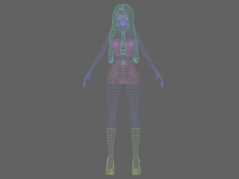 Anime stylized girl V24189 3D Model
