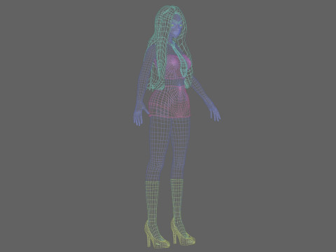 Anime stylized girl V24189 3D Model