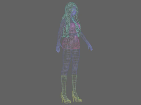 Anime stylized girl V24189 3D Model