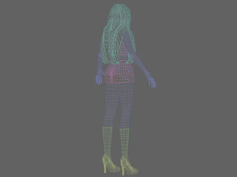 Anime stylized girl V24189 3D Model