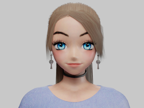 Anime Young girl V22628 Model 3D