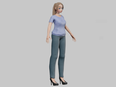 Anime Young girl V22628 Model 3D
