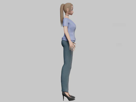 Anime Young girl V22628 3D Model