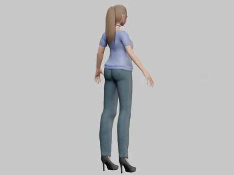 Anime Young girl V22628 3D Model