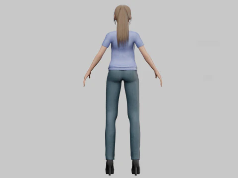 Anime Young girl V22628 3D Model