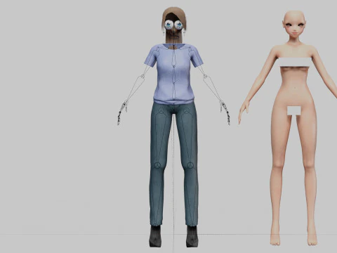 Anime Young girl V22628 3D Model