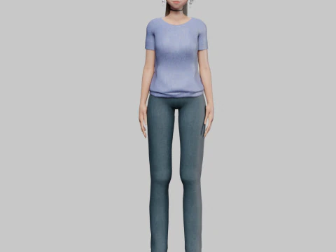 Anime Young girl V22628 3D Model