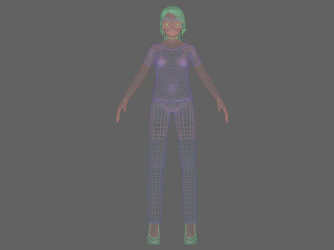 Anime Young girl V22628 3D Model