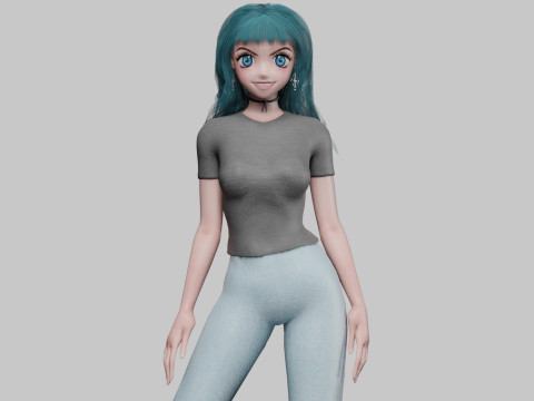 Basic anime girl V33514 3D Модель
