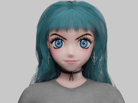 Basic anime girl V33514 3D Model