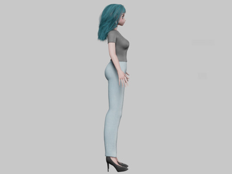 Basic anime girl V33514 3D-Modell