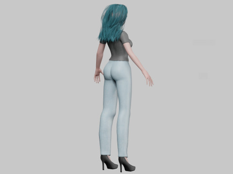 Basic anime girl V33514 3D-Modell