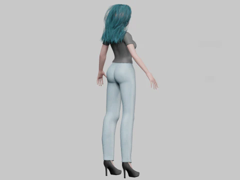 Basic anime girl V33514 3D Model