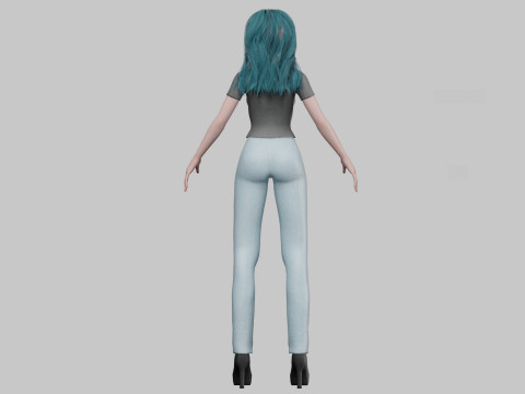 Basic anime girl V33514 3D-Modell