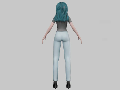 Basic anime girl V33514 3D Model