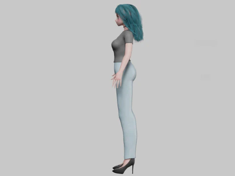 Basic anime girl V33514 3D Model