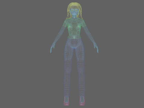 Basic anime girl V33514 3D Model