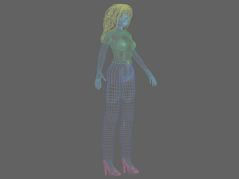 Basic anime girl V33514 3D-Modell