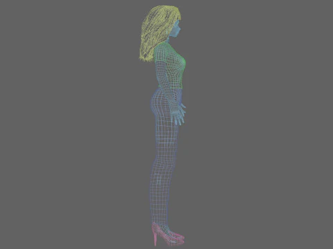 Basic anime girl V33514 3D Model