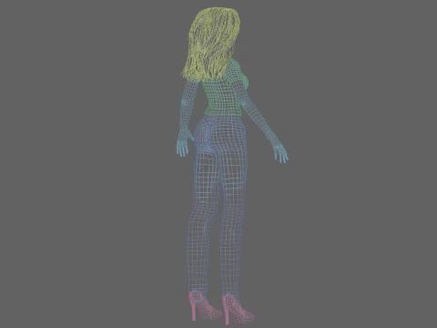Basic anime girl V33514 3D Model