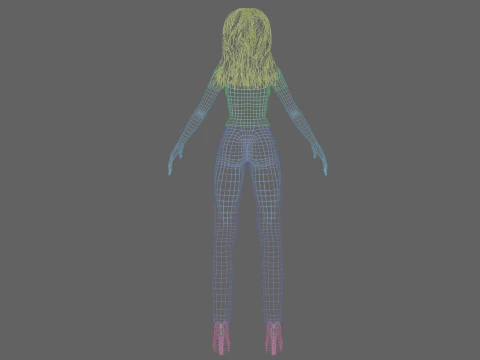 Basic anime girl V33514 3D Model