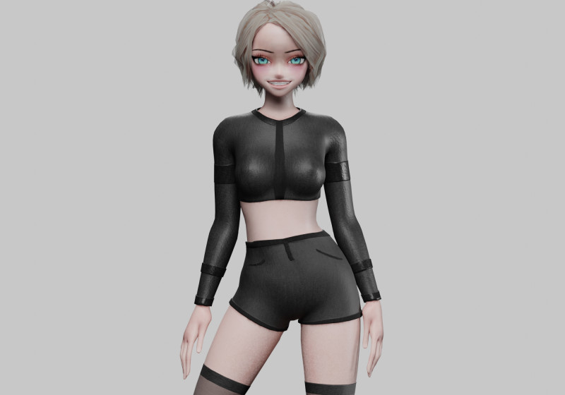 Basic Beautiful girl V33204 3D Model .c4d .max .obj .3ds .fbx .stl .blend