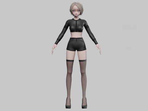 Basic Beautiful girl V33204 3D Model