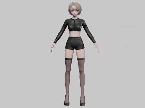 Basic Beautiful girl V33204 3D Model