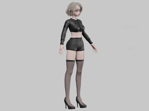 Basic Beautiful girl V33204 3D Model