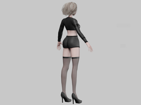 Basic Beautiful girl V33204 3D Model
