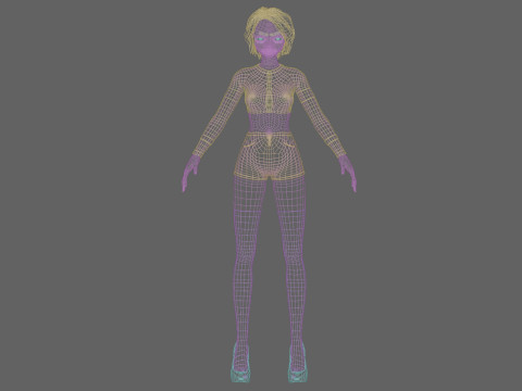 Basic Beautiful girl V33204 3D Model