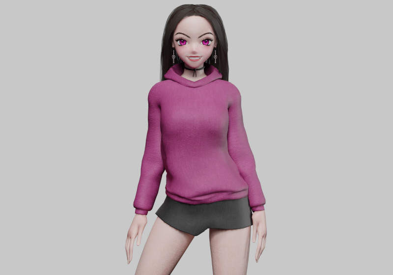 Basic classic girl V37035 Modèle 3D .c4d .max .obj .3ds .fbx .stl .blend