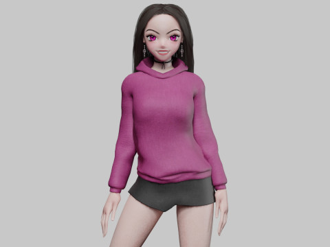 Basic classic girl V37035 3D मॉडल