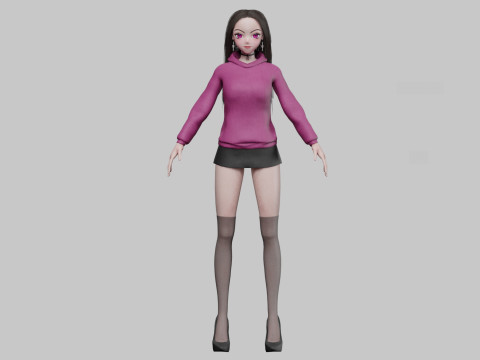 Basic classic girl V37035 Modèle 3D