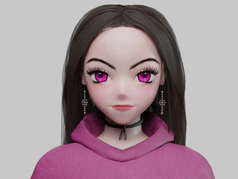 Basic classic girl V37035 3D Model