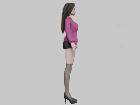 Basic classic girl V37035 Modèle 3D