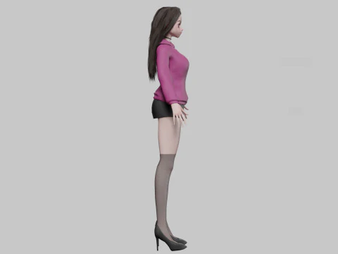 Basic classic girl V37035 3D Model