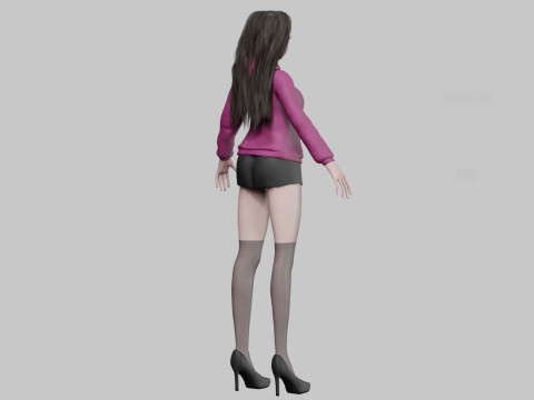Basic classic girl V37035 Modèle 3D
