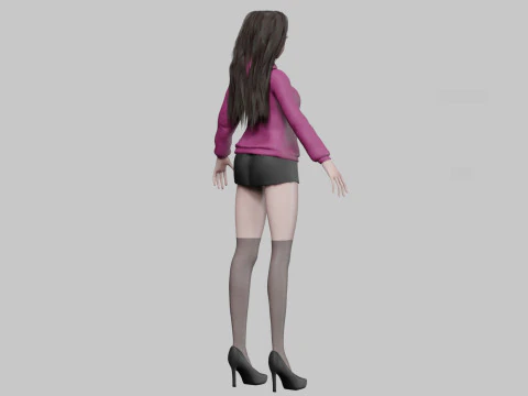 Basic classic girl V37035 3D Model